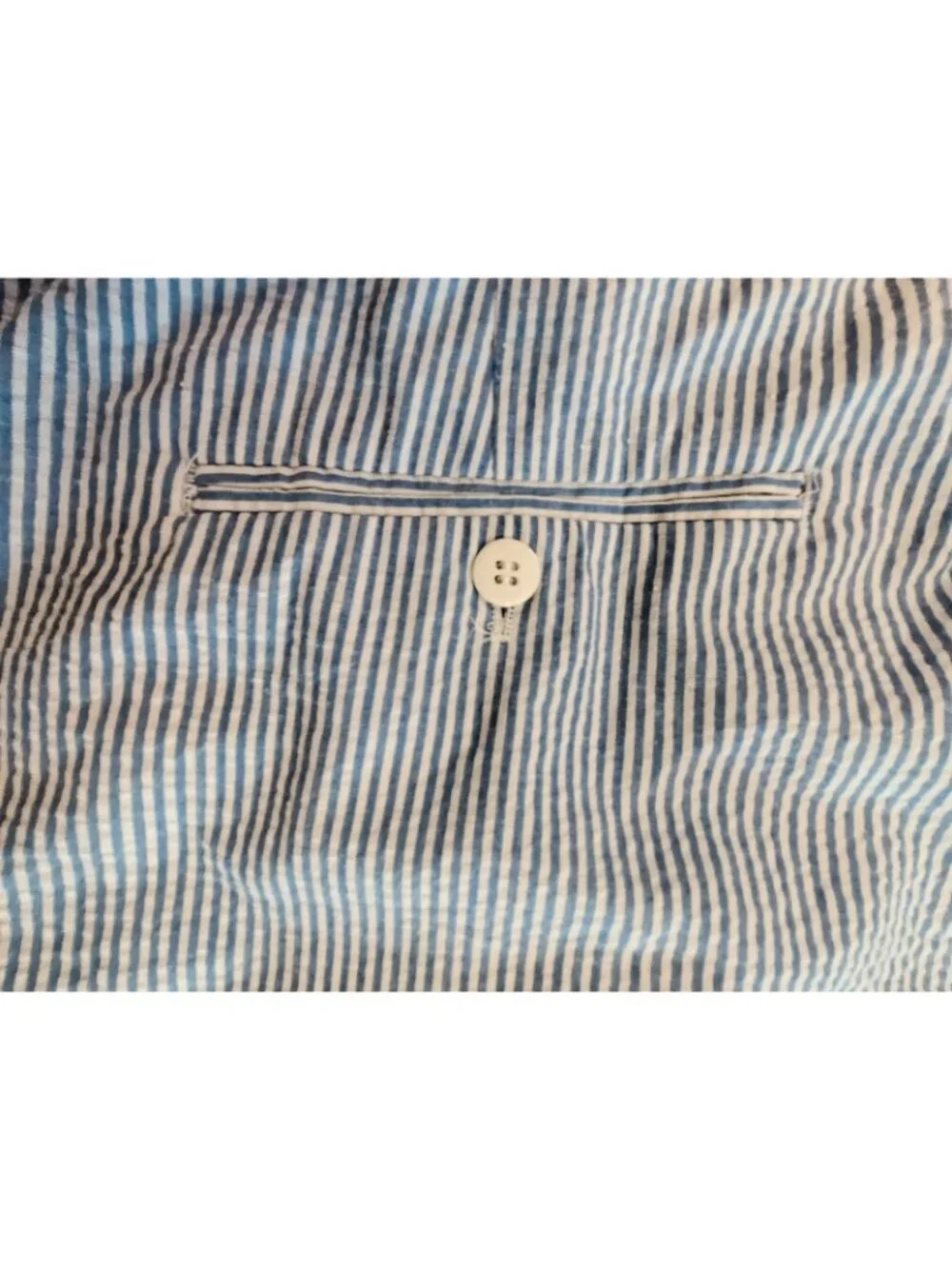 Linea Uomo Men Size 42X32 Pinstriped Cuffed Pants Blue/White